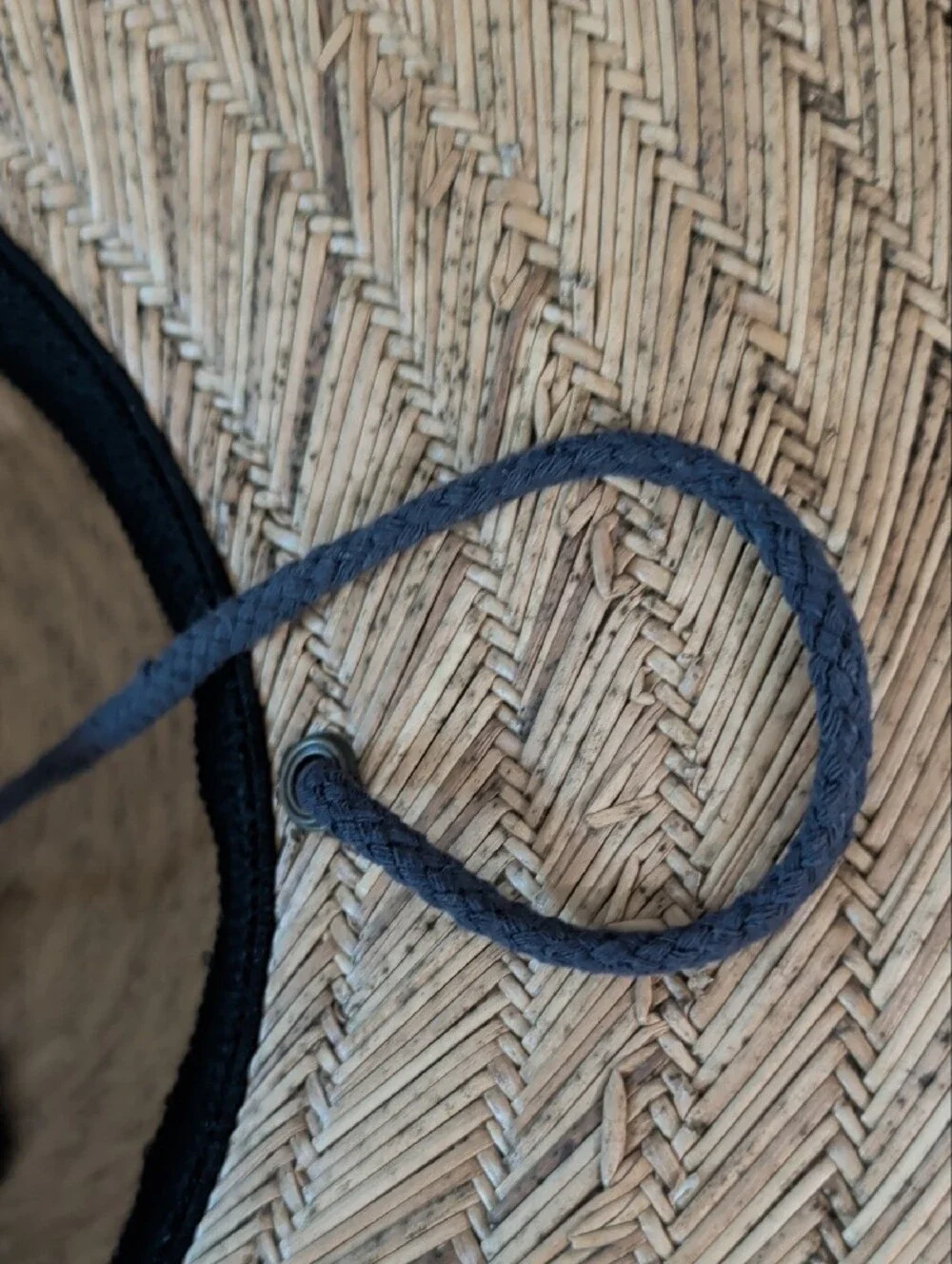 Infinity Headwear UPF 50+ Wide-Brim Straw Sun Hat with Navy Trim